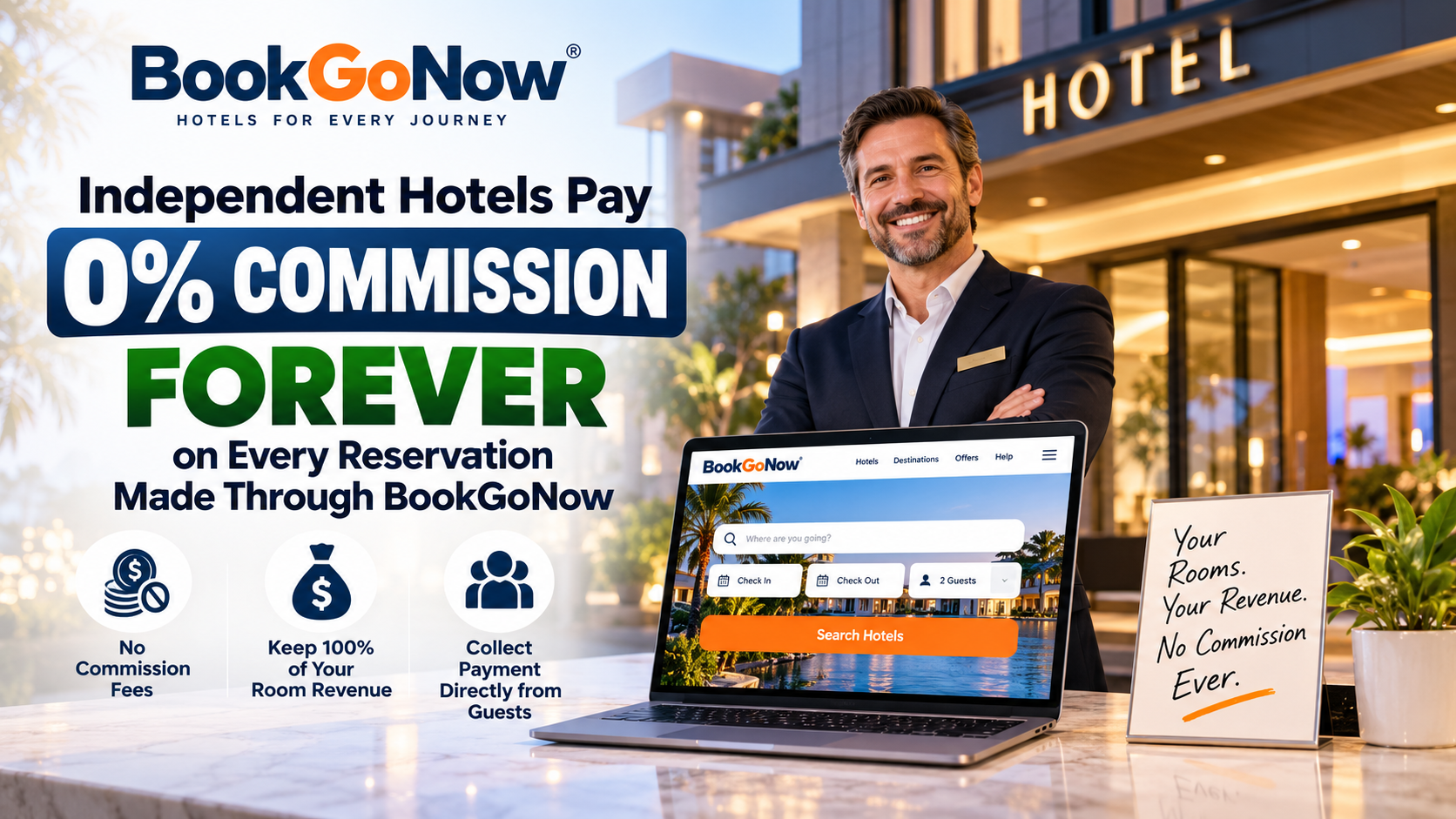 BookGoNow: 0% Commission Hotel Booking Platform in the USA
